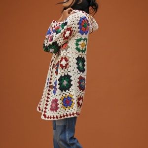 Anthropologie cozy crochet cardigan